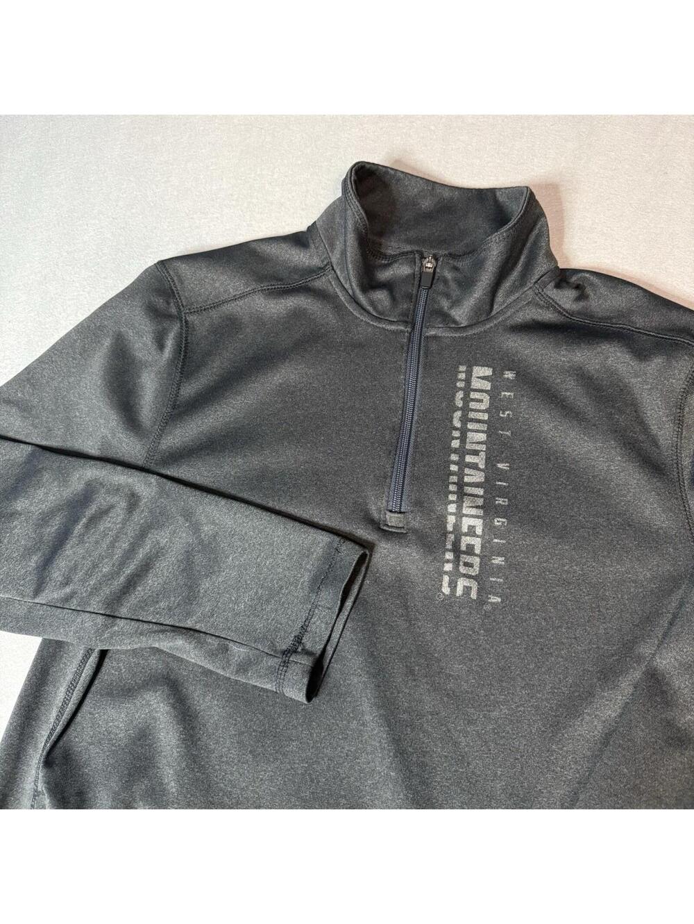West Virginia Mountaineers Champion Gray Quarter Zip Pullover Size Medium - WVU